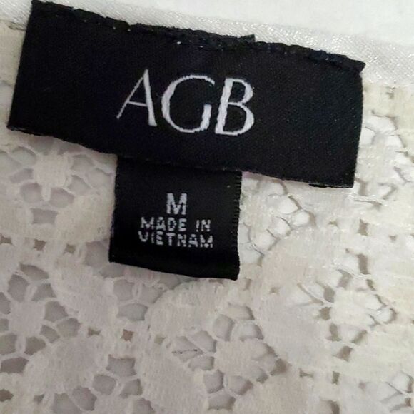 AGB Boho Romantic Off white Laced Peasant Top - Picture 9 of 10